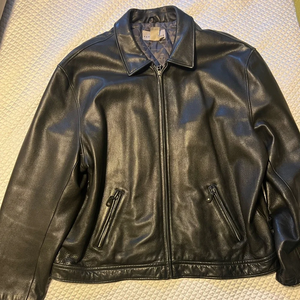 とうふ90s Eddie Bauer leather jacket Vintage 90s 00s Eddie Bauer Oversized Bomber Dad Black Leather